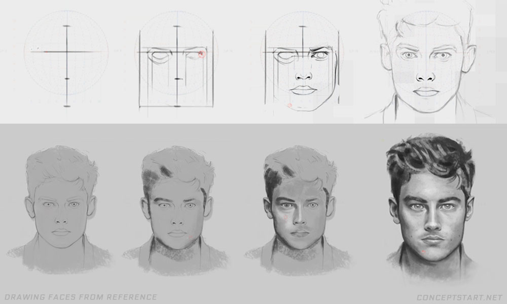 drawing-faces-from-reference